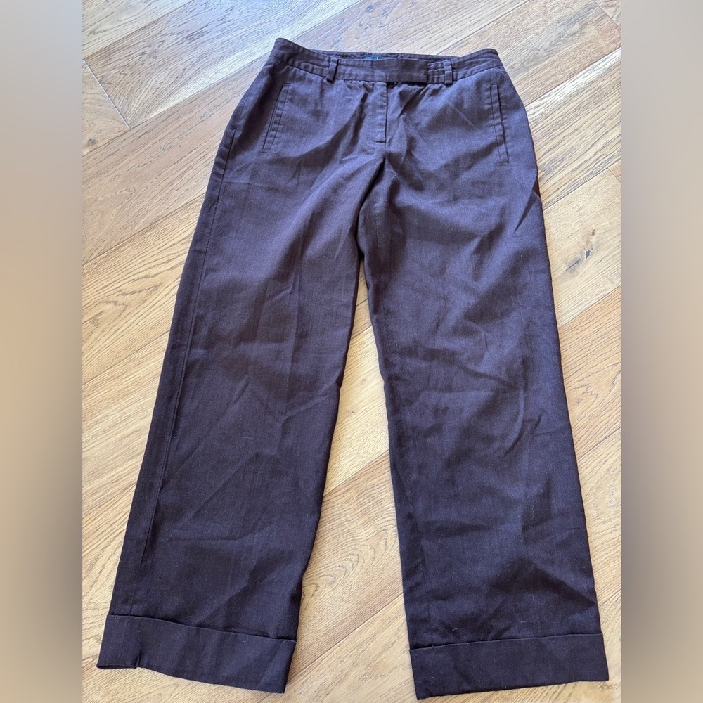 VTG y2k moda internstional wool blend wide leg cuffed mid rise pants 28in